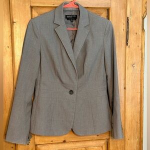Jones New York Gray Fitted Blazer W/Defined Waist Sz 4 Sexy CEO Office Vixen